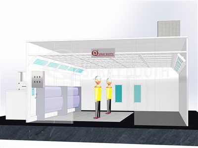 Kabina za prskanje vodenim bojama za branik automobila